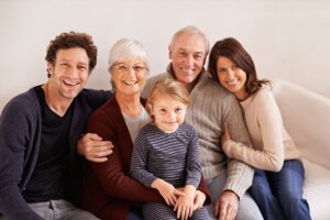 Family taking a selfie with grandparents and grandchild at a bulk billing family GP in Forest Lake QLD